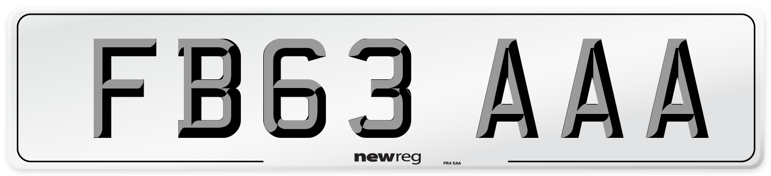 FB63 AAA Number Plate from New Reg